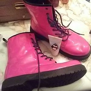 Pink rain boots
